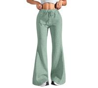 Pantaloni da donna in tessuto da yoga, a gamba larga, pantaloni da jogging, pantaloni da jogging, pantaloni da fitness, pantaloni da fitness, a vita alta, tinta unita, comodi pantaloni da corsa