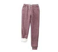 Pantaloni da donna invernali Chic, pantaloni da donna a vita elasticizzata di grandi dimensioni, con lacci foderati in pile per travestimenti caldi e vestiti, tasche, tuta da jogging sportiva per