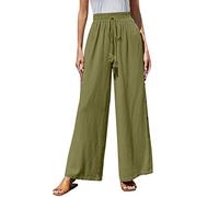 Pantaloni da donna larghi, eleganti, in cotone, da donna, in tinta unita, da jogging, da donna, brillanti, riflettenti, con coulisse, pantaloni da allenamento, a gamba larga, da corsa, Gn3, XL