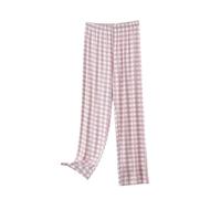 Pantaloni da donna neri eleganti gamba stretta pantaloni pigiama da donna in cotone pantaloni pigiama casual con coulisse e glitter pantaloni corti da donna, Colore: rosa., XL