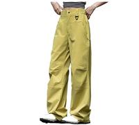 Pantaloni da donna per atletica, corsa, impermeabile, gamba dritta, tinta unita, gamba lunga, autunno estate 2025, T-118 Giallo Senape, M