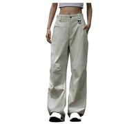 Pantaloni da donna per atletica, corsa, impermeabile, gamba dritta, tinta unita, gamba lunga, autunno estate 2025, T-118 Bianco, XXL