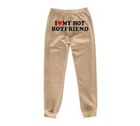 Pantaloni da donna per il benessere e il tempo libero, comodi da jogging con fodera in pile, larghi, con tasche, ideali per allenamento, tempo libero, yoga, cachi, S