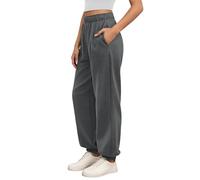 Pantaloni da donna per il tempo libero a vita alta per una vestibilità comoda, comodi pantaloni da jogging con tasche, elastico in vita, morbido abbigliamento sportivo, grigio scuro, XXL