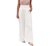 Pantaloni da Donna, Tessuto in Poliestere a Gamba Larga Traspirante alla Moda Pantaloni Sciolti per Lavoro d'ufficio (M #12)