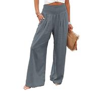 Pantaloni da Donna, Tessuto in Poliestere a Gamba Larga Traspirante alla Moda Pantaloni Sciolti per Lavoro d'ufficio (L #21)