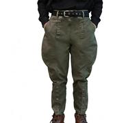 Pantaloni da equitazione storici in cotone da ufficiale statunitense della seconda guerra mondiale, riproduzione militare kaki con chiusura a bottone sulla gamba, Verde militare, XXL