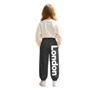 Pantaloni da Ginnastica Casual da Ragazza con Stampa Grafica a Lettere, st | Pantaloni da ginnastica casual da ragazza con stampa grafica a lettere, stile streetwear, vita elasticizzata, ideali per gio