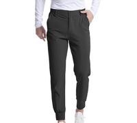 Pantaloni da golf elasticizzati da uomo, slim fit, pantaloni intelligenti con polsino, tinta unita, per jogging, attività all'aperto, pantaloni chino elasticizzati, gamba dritta, pantaloni da corsa
