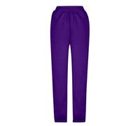 Pantaloni da jogging casual da donna, comodi pantaloni da jogging con tasche, morbidi, elastici, conici, per allenamento, yoga, sport, abbigliamento domestico, Lilla, L