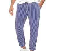 Pantaloni da jogging casual da uomo con elastico in vita pantaloni con coulisse pantaloni da yoga spiaggia pantaloni estivi a righe pantaloni chino slim fit pantaloni elasticizzati, Blu, 3XL
