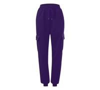 Pantaloni da jogging da donna foderati in pile con tasche | Pantaloni sportivi con coulisse Pantaloni della tuta larghi a vita alta alla moda casual autunno inverno vestiti 2026 per