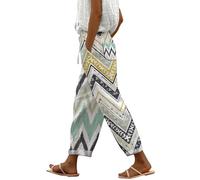 Pantaloni da jogging da donna in cotone a gamba larga pantaloni estivi larghi fantasia pantaloni in lino pantaloni lunghi a vita alta harem colorati mussola estivi pantaloni da spiaggia leggeri per il