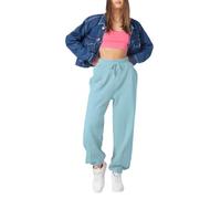 Pantaloni da jogging da donna, in tinta unita, pantaloni sportivi da donna, in cotone con tasche, pantaloni da allenamento, fitness, a vita alta, slim fit, per il tempo libero, lunghi, per allenamento
