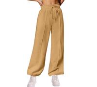 Pantaloni da jogging da donna, in tinta unita, pantaloni sportivi da donna, in cotone, con tasche, per il fitness, a vita alta, per il tempo libero, per allenamento Palazzo