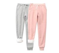 Pantaloni da jogging da donna invernali caldi: pantaloni termici da donna, taglie grandi, per il tempo libero, imbottiti, oversize, in pile, tinta unita, pantaloni sportivi Baggy Y2K, Pk273, XL