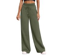 Pantaloni da jogging da donna, lunghi, in tinta unita, da donna, in cotone, con tasche, per il fitness, a vita alta, per il tempo libero, per l'allenamento Palazzo, pantaloni moderni