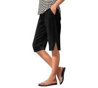 Pantaloni da jogging da donna, pantaloni estivi casual, pantaloni estivi da donna, elastico in vita, comodi da indossare, pantaloni eleganti con orlo diviso, per abiti da vacanza, Nero , L