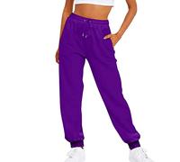 Pantaloni da jogging da donna UK Cargo Pocket Combat Cargo Pantaloni sportivi sportivi a vita alta tuta yoga sport palestra tuta elasticizzata leggera tuta, Viola, M