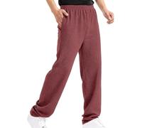 Pantaloni da jogging da uomo, a nido d'ape, lunghi, elasticizzati, in vita, con tasche, per il tempo libero, a vita alta, vestibilità larga, comodi, pantaloni da corsa, pantaloni da yoga, Vino, S