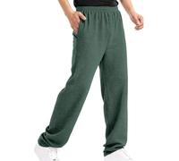 Pantaloni da jogging da uomo, a nido d'ape, lunghi, elasticizzati, in vita, con tasche, per il tempo libero, a vita alta, vestibilità larga, comodi, pantaloni da corsa, pantaloni da yoga, verde scuro