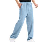 Pantaloni da jogging da uomo, a nido d'ape, lunghi, elasticizzati, in vita, con tasche, per il tempo libero, a vita alta, vestibilità larga, comodi, pantaloni da corsa, pantaloni da yoga, Azzurro, XL