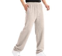 Pantaloni da jogging da uomo, a nido d'ape, lunghi, elasticizzati, in vita, con tasche, per il tempo libero, a vita alta, vestibilità larga, comodi, pantaloni da corsa, pantaloni da yoga, beige., XXL