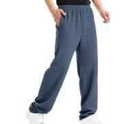 Pantaloni da jogging da uomo, a nido d'ape, lunghi, elasticizzati, in vita, con tasche, per il tempo libero, a vita alta, vestibilità larga, comodi, pantaloni da corsa, pantaloni da yoga, Blu mare