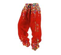 Pantaloni da jogging da uomo e donna, con stampa a coriandoli a cuore e lettere, pantaloni tuta in vita elastica con coulisse a taglio affusolato a fondo stretto, per Carnevale Festa Sport Casual