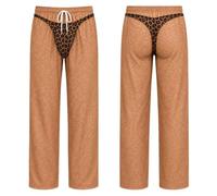 Pantaloni da jogging da uomo, effetto nude, con stampa, per carnevale | poliestere, elastan, pantaloni da jogging per carnevale, pantaloni lunghi stampati, con coulisse, vestibilità larga
