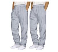 Pantaloni Da Jogging Da Uomo In Confezione Da 2, Pantaloni Da Jogging Larghi In Cotone Y2K, Pantaloni Sportivi Con Elastico In Vita, Pantaloni Da Tuta Da Uomo pantaloni della tuta(2pcs Light gray,M)