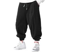 Pantaloni da jogging da uomo in velluto a coste giapponesi con orlo chiuso, comodi pantaloni della tuta a gamba larga, pantaloni della tuta da corsa leggeri elasticizzati in vita pantaloni da uomo