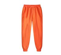 Pantaloni da jogging da uomo, larghi, in cotone, da jogging, per il tempo libero, da uomo, per la tuta, per l'autunno e l'inverno, Colore: arancione., 3XL