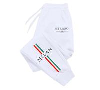 Pantaloni da jogging da uomo lunghi con stampa milan, pantaloni da allenamento, per autunno e inverno, in Italia, caldi, per attività all'aria aperta, da uomo, antivento, traspiranti, da corsa, dritti
