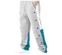 Pantaloni da jogging da uomo Pantaloni da tuta con bottone a pressione laterale con bottoni laterali apertura laterale pantaloni di grandi dimensioni da uomo pantaloni larghi sportivi fitness tinta