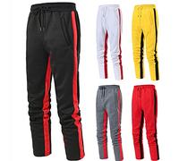 Pantaloni da jogging da uomo UK elasticizzati a righe laterali pantaloni da uomo affusolati con strisce laterali pantaloni leggeri da allenamento pantaloni da jogging patchwork casual sportivi