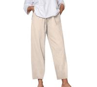 Pantaloni da Jogging Donna，della Tuta Sportivo in Cotone Donna e Lino Joggers Comodi Spiaggia Estivi Larga Business Casual per Il Tempo Libero