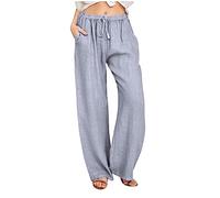 Pantaloni da Jogging Donna Larghi Comodi Pant Gamba Dritta Regolabile Elasticizzato Casual Moderni Elasticizzati con Cintura a Cordino per Fitness Sport