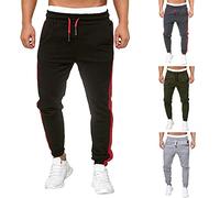 Pantaloni da jogging elasticizzati da uomo Pantaloni della tuta da corsa Hip Hop Pantaloni da uomo a righe laterali Pantaloni da tuta con coulisse in vita Pantaloni da allenamento da palestra