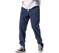 Pantaloni Da Jogging Larghi Elasticizzati Da Uomo In Tessuto Di Velluto A Coste Tuta Autunno Inverno Casual Elastico In Vita For Il Tempo Libero Larghi Gamba Dritta pantaloni della tuta(Navy blue,XXL)