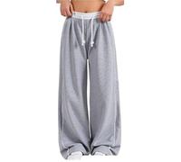 Pantaloni da jogging larghi per ragazze adolescenti a gamba larga con striscia laterale per bambini estate scuola pantaloni della tuta da corsa atletica pantaloni lunghi palestra sport alla moda