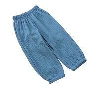 Pantaloni da jogging per bambini 86, in tinta unita, in cotone, per attività all'aperto, casual, alla moda, leggings termici 128, Blu, 3-4 Anni