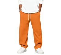 Pantaloni da jogging per bambini e ragazzi, lunghi in misto cotone, con elastico in vita e coulisse, per tutti i giorni e lo sport, 01-zafferano, 170