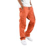 Pantaloni da Jogging Uomo Lunghi Pantalone Sport Pants Transpiranti Tuta Cargo Invernali Felpati Elasticizzati Slim Fit Trousers Autunno
