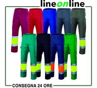 Velilla 156 - Pantaloni alta visibilità (Taglie XL) colore blu marino e arancione fluo