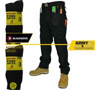 Pantaloni Da Lavoro Blackrock Multi Tasche Con Cuciture Triple E Calze Gratuite