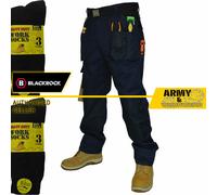 Pantaloni Da Lavoro Blackrock Multi Tasche Con Cuciture Triple E Calze Gratuite
