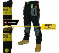 Pantaloni Da Lavoro Blackrock Multi Tasche Con Cuciture Triple E Calze Gratuite