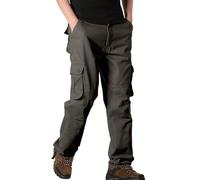 Pantaloni da lavoro cargo da uomo in cotone elasticizzato in vita pantaloni da lavoro regolari classici pantaloni a gamba dritta con tasche multiple casual comodi pantaloni da combattimento da uomo