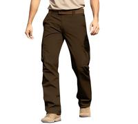 Pantaloni da lavoro cargo da uomo Pantaloni tattici da allenamento Pantaloni leggeri da trekking Ripstop Abbigliamento Outdoor Comfort Casual Pantaloni Quotidiani, Marrone, 5XL